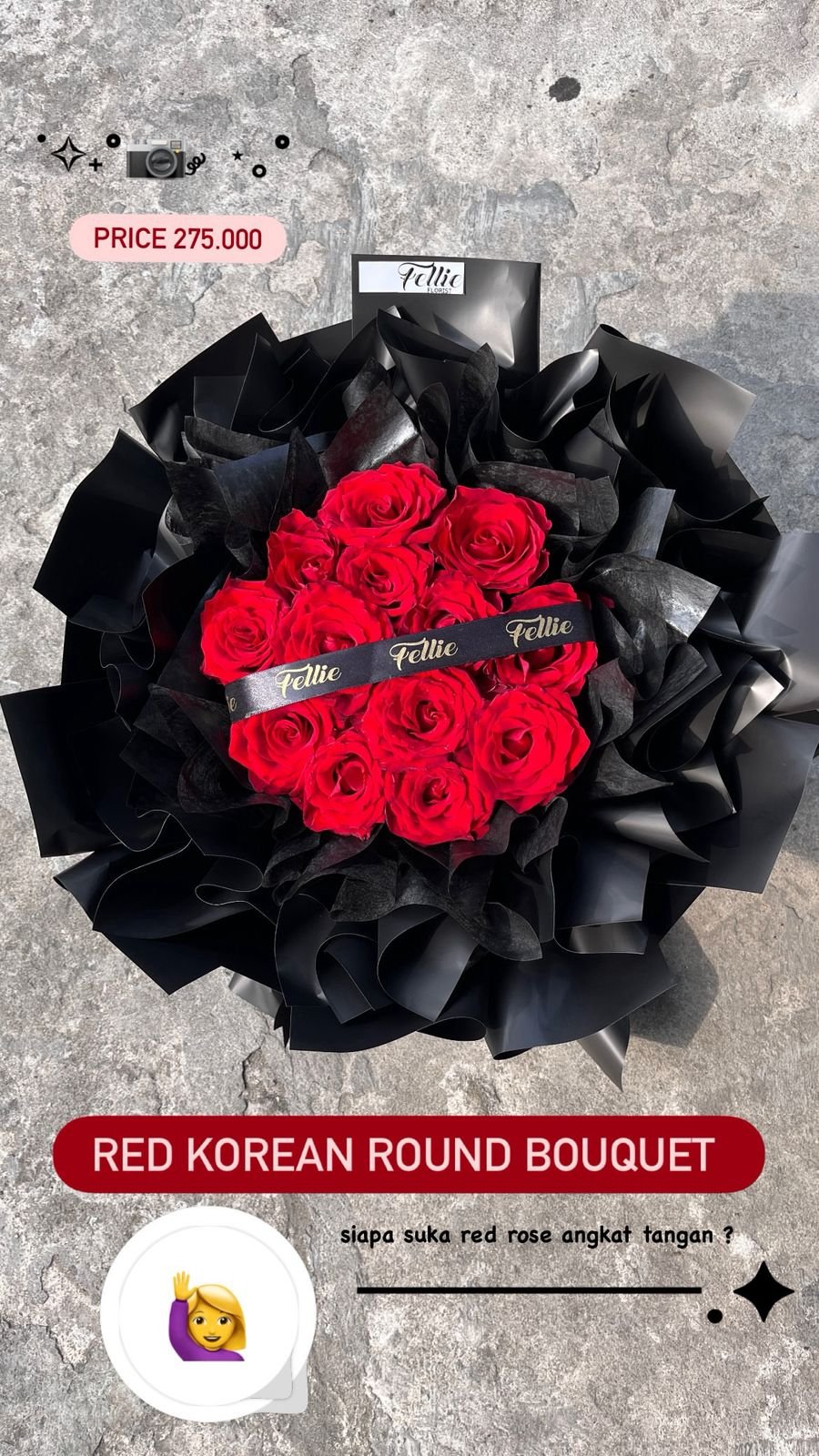 RED KOREAN ROUND BOUQUET